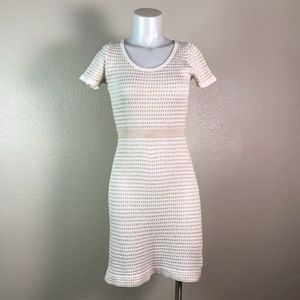 Anthropologie Cream Knit Mini Dress